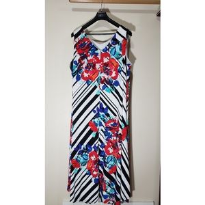 Stripe/Floral Maxi Dress Size 26